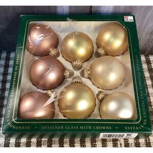 Vintage Christmas By Krebs Mica Glitter Decorated Glass Ball Ornaments Lot 8